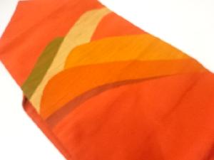 手織り紬山並み模様織出し名古屋帯